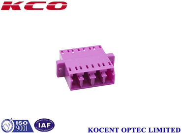 Compact Purple Fiber Optic Adapter LC OM4 No Dust Cap With Flange 4 Channel Way