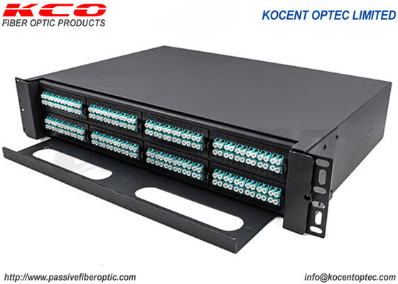 19 Inch 2U MPO Patch Panel with 192 Core Capacity and Rack Mount Design for LC Duplex Connectivity