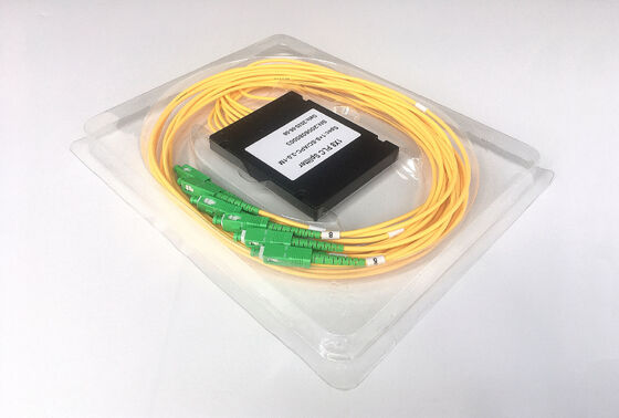 ABS Box Type 1*16 1x16 1:16 Splitter Fiber Optic PLC Single Mode G652D G657A SCA Connector Pigtail 2.0mm