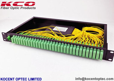 1U Rack Mount 1x64 Fiber Optic PLC Splitter with SC/APC Connector for 19'' Rack Mount