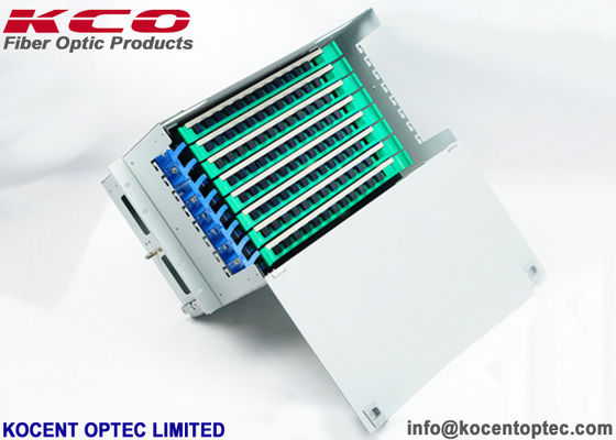 96中心のラック マウントの繊維光学の端子箱ODFの単位/96fo鋼鉄材料