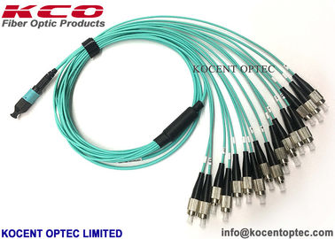 Elite MPO 16core FC/UPC Optical Fiber Patch Cord OM4 50/125 Aqua LSZH 16 Fiber