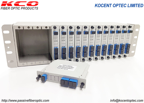 14 スロット 19' 3U PLC 光ファイバースプリッターラック 設置可能なパッチパネル 1*2 1*4 1*8 1*16